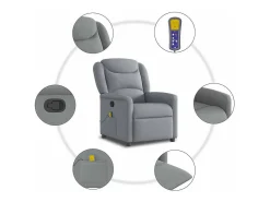Online Poltrona de massagens reclinável tecido -claro SHL301988 Cinzento