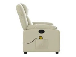 Best Poltrona de massagens reclinável couro artificial cor SHL851040 Creme