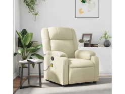 Best Poltrona de massagens reclinável couro artificial cor SHL851040 Creme
