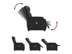 Online vidaxl Poltrona de massagens reclinável couro artificial Preto