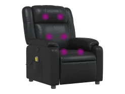 Online vidaxl Poltrona de massagens reclinável couro artificial Preto