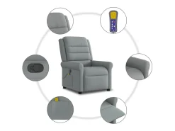 Poltrona de massagens reclinável tecido -claro SHL94692^ Poltrona