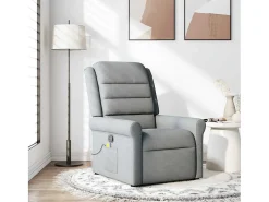 Poltrona de massagens reclinável tecido -claro SHL94692^ Poltrona