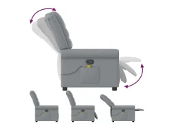 Poltrona de massagens reclinável tecido -claro SHL94692^ Poltrona