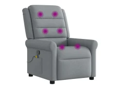 Poltrona de massagens reclinável tecido -claro SHL94692^ Poltrona