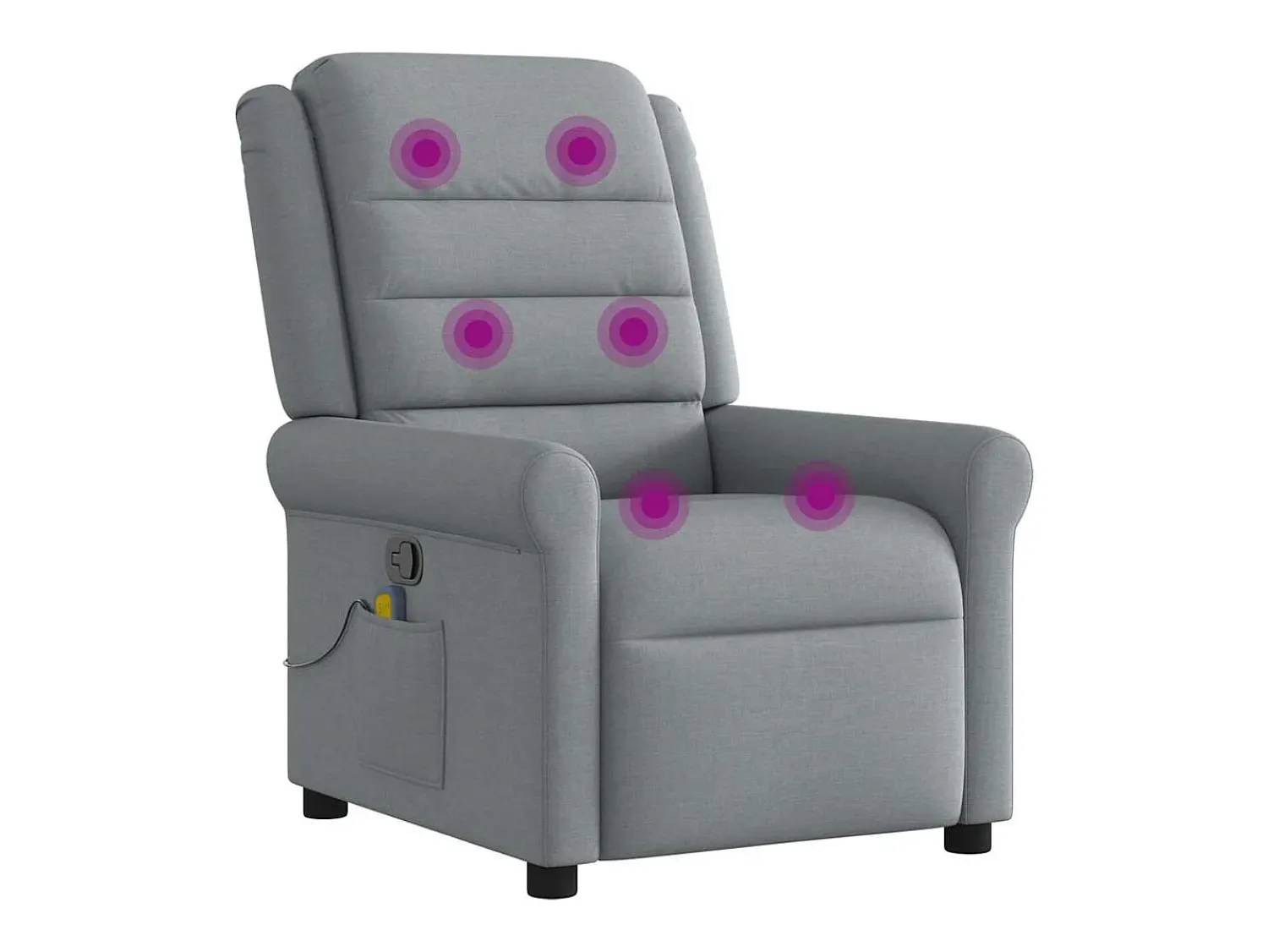 Poltrona de massagens reclinável tecido -claro SHL94692^ Poltrona