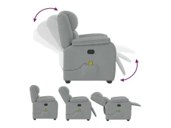 Poltrona|vidaxl Poltrona de massagens reclinável tecido -claro Cinzento
