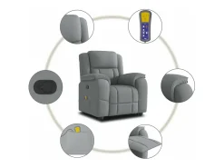 Poltrona|vidaxl Poltrona de massagens reclinável tecido -claro Cinzento