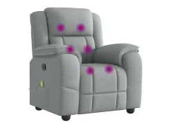 Poltrona|vidaxl Poltrona de massagens reclinável tecido -claro Cinzento