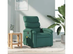 Poltrona| Poltrona de massagens reclinável tecido verde-escuro SHL233845 Verde pinho
