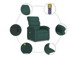 Poltrona| Poltrona de massagens reclinável tecido verde-escuro SHL233845 Verde pinho