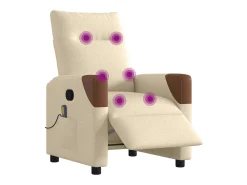 Outlet Poltrona de massagens reclinável elétrica tecido SHL7217 Creme