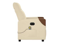 Outlet Poltrona de massagens reclinável elétrica tecido SHL7217 Creme