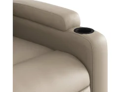 New Poltrona de massagens reclinável couro artificial cappuccino SHL83609 Castanho