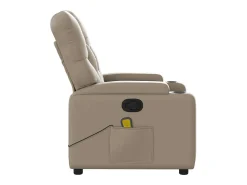 New Poltrona de massagens reclinável couro artificial cappuccino SHL83609 Castanho