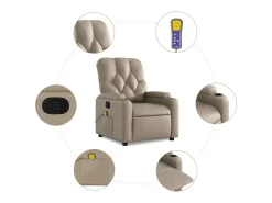 New Poltrona de massagens reclinável couro artificial cappuccino SHL83609 Castanho