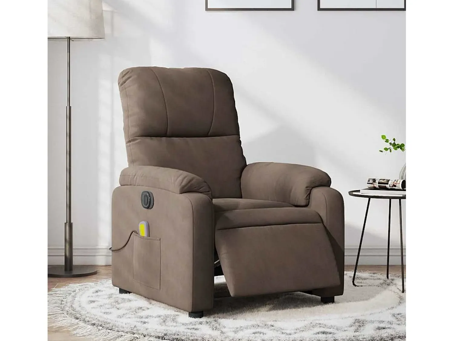 Poltrona de massagens reclinável elétrica microfibra SHL366497^ Poltrona