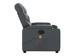 Poltrona| Poltrona de massagens reclinável couro artificial SHL20407 Cinzento