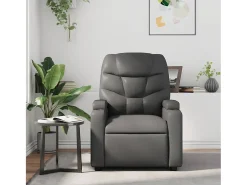 Poltrona| Poltrona de massagens reclinável couro artificial SHL20407 Cinzento