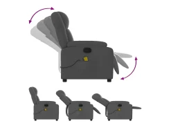 Poltrona|vidaxl Poltrona de massagens reclinável tecido -escuro Cinzento