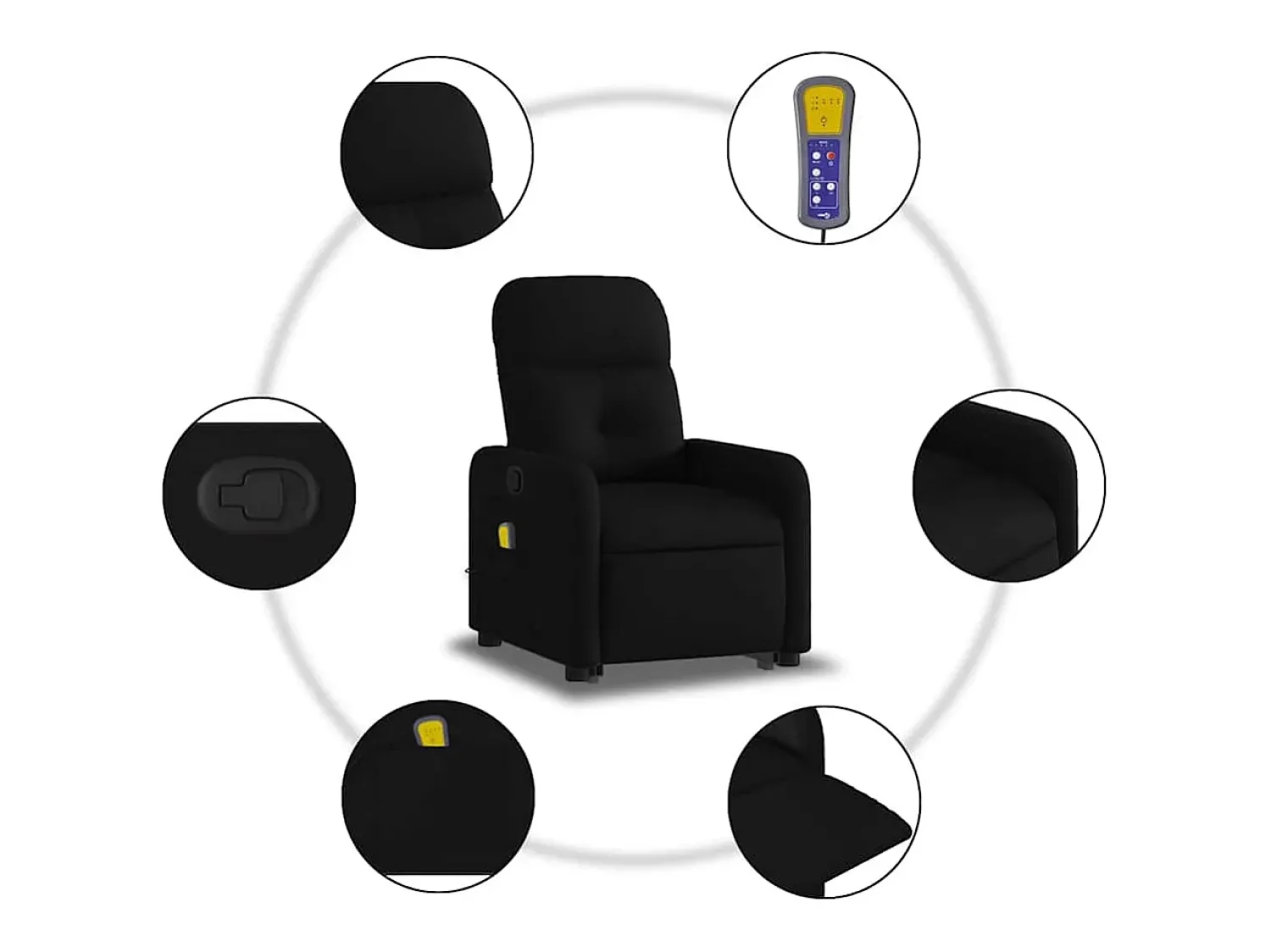 Poltrona| Poltrona de massagens reclinável elevatória tecido SHL147719 Preto