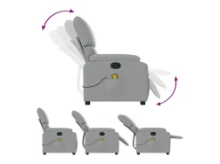 Hot Poltrona de massagens reclinável tecido -claro SHL172766 Cinzento