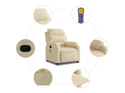 Poltrona| Poltrona de massagens reclinável tecido cor SHL553285 Creme