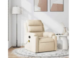 Poltrona| Poltrona de massagens reclinável tecido cor SHL553285 Creme