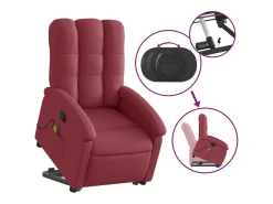 Poltrona| Poltrona de massagens reclin. elevatória tecido tinto SHL992427 Vermelho