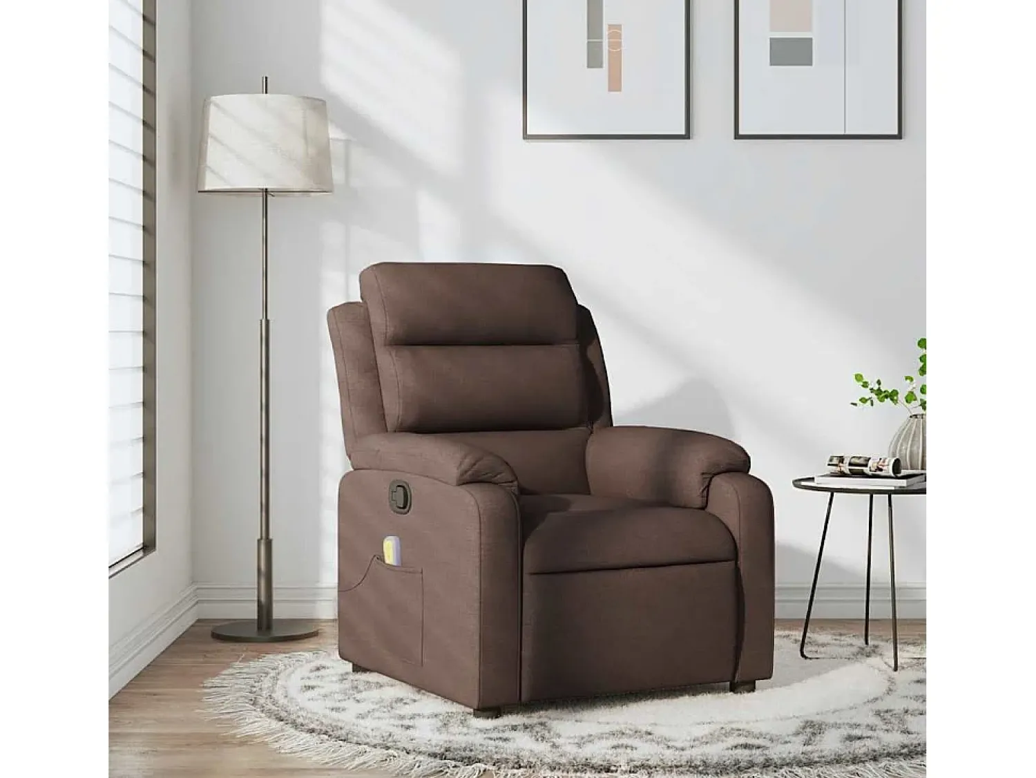 Poltrona* Poltrona de massagens reclinável tecido -escuro SHL462074 Castanho