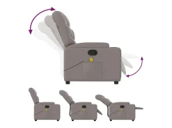 Poltrona de massagens reclinável tecido cinzento-acastanhado SHL514697^ Poltrona