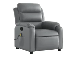 Poltrona| Poltrona de massagens reclinável couro artificial PT365490 Cinzento