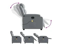 Poltrona| Poltrona de massagens reclinável couro artificial PT365490 Cinzento
