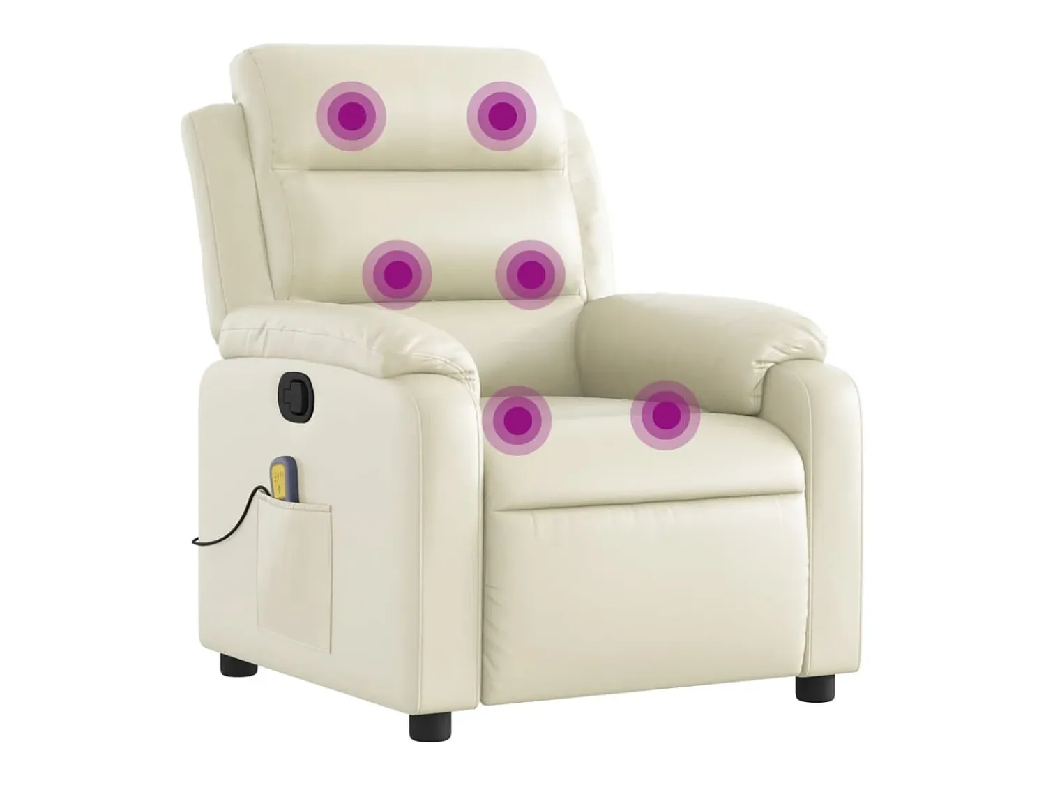Clearance Poltrona de massagens reclinável couro artificial cor PT523231 Creme
