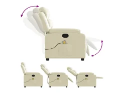Clearance Poltrona de massagens reclinável couro artificial cor PT523231 Creme