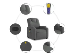 Discount Poltrona de massagens reclinável tecido cinzento-escuro SHL417214 Cinza antracite