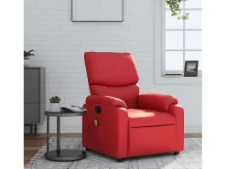 Poltrona| Poltrona de massagens reclinável couro artificial SHL891931 Vermelho