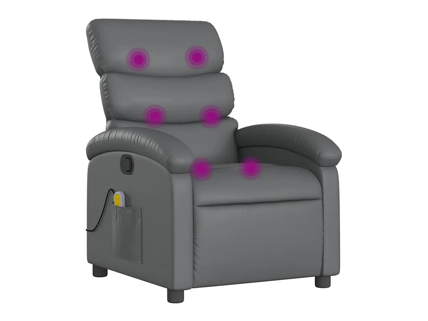 vidaxl Poltrona de massagens reclinável couro artificial^ Poltrona