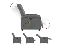 vidaxl Poltrona de massagens reclinável couro artificial^ Poltrona