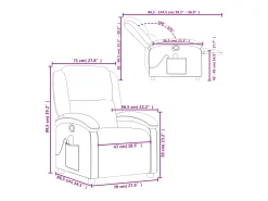 vidaxl Poltrona de massagens reclinável couro artificial cor creme^ Poltrona