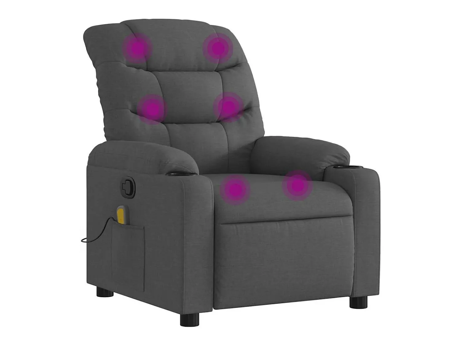 Poltrona* Poltrona de massagens reclinável tecido cinzento-escuro SHL41942 Cinza antracite