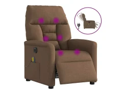 Poltrona* Poltrona de massagens reclinável elétrica tecido SHL774796 Castanho