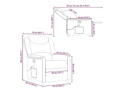 Poltrona*vidaxl Poltrona de massagens reclinável tecido -claro Cinzento