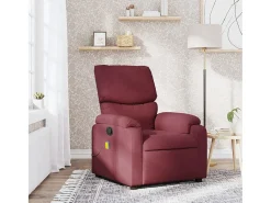 Poltrona de massagens reclinável tecido tinto SHL920074 Vermelho