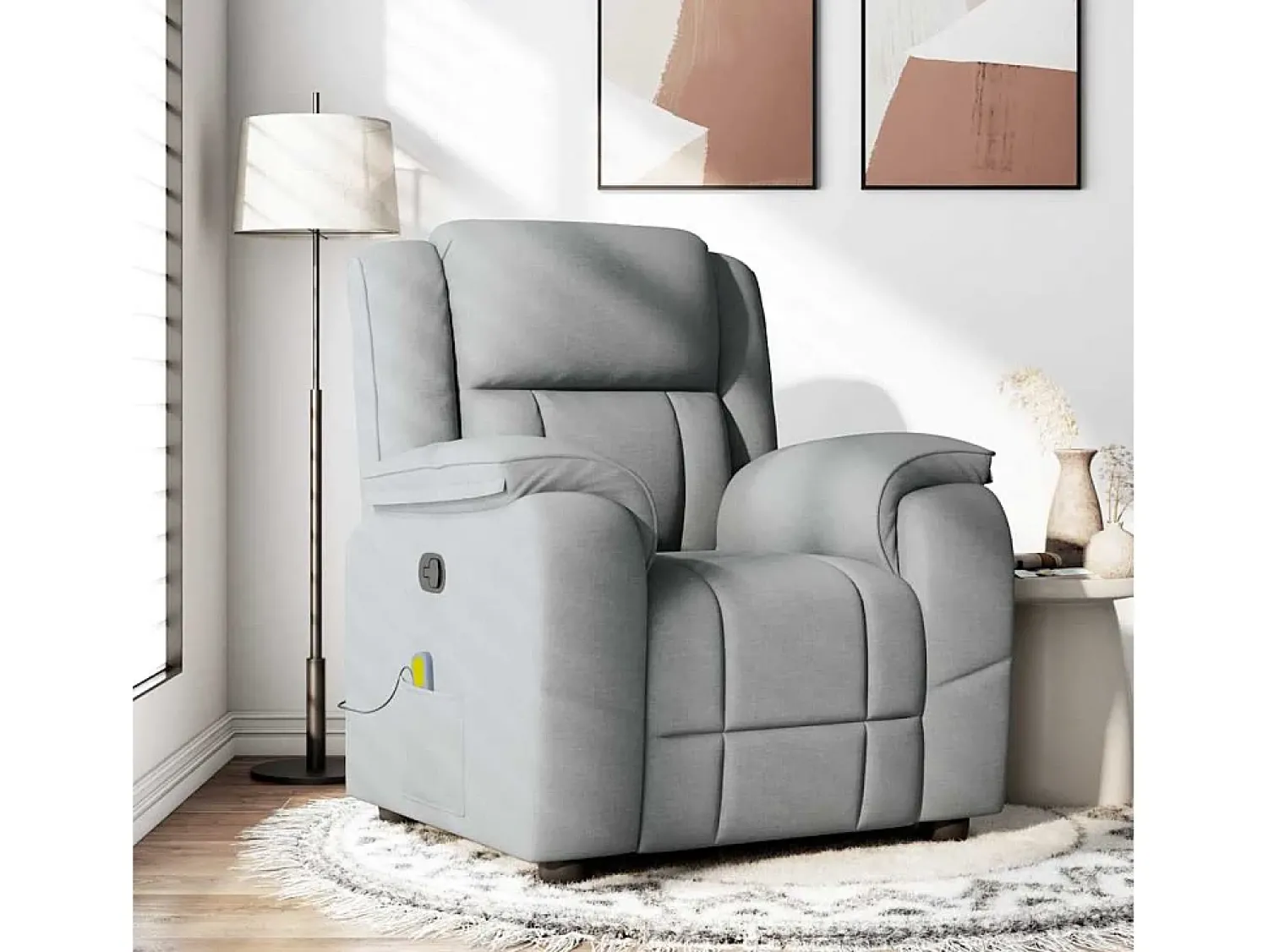 Poltrona* Poltrona de massagens reclinável tecido -claro SHL430608 Cinzento