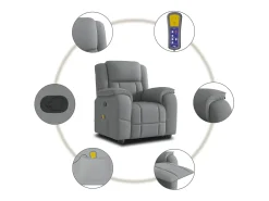 Poltrona* Poltrona de massagens reclinável tecido -claro SHL430608 Cinzento