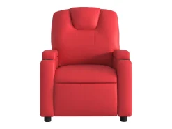 Poltrona de massagens reclinável couro artificial SHL693596 Vermelho