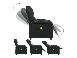 vidaxl Poltrona de massagens reclinável couro artificial^ Poltrona