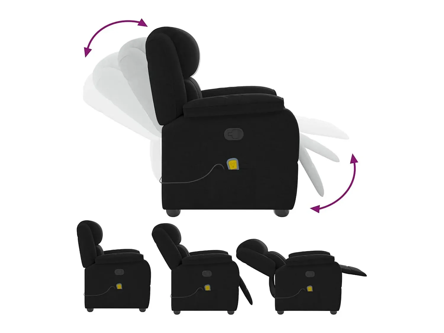 Poltrona de massagens reclinável tecido SHL602894^ Poltrona