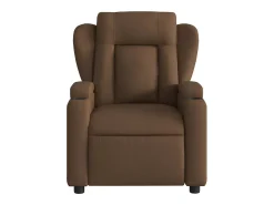 Hot Poltrona de massagens reclinável elétrica tecido SHL796538 Castanho